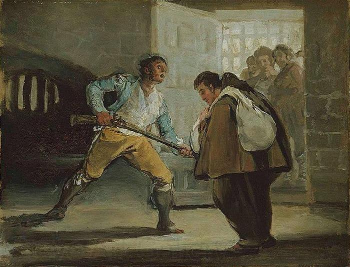Francisco de Goya El Maragato Threatens Friar Pedro de Zaldivia with His Gun